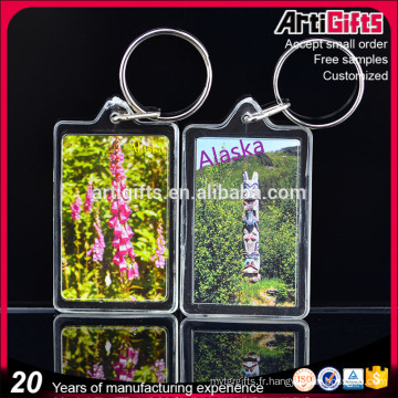 Artigifts gros blanc clair cadre photo acrylique porte-clés